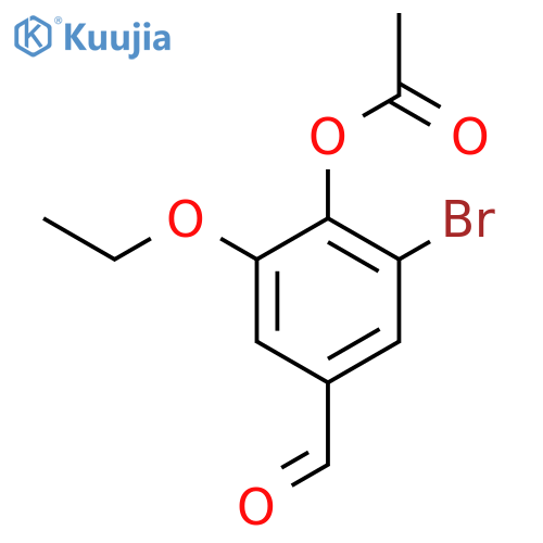 2-Bromo-6-ethoxy-4-formylphenyl acetate structure