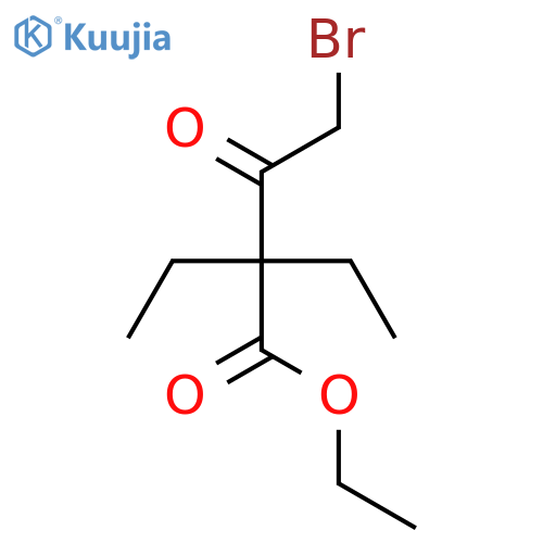 Butanoic acid, 4-bromo-2,2-diethyl-3-oxo-, ethyl ester structure